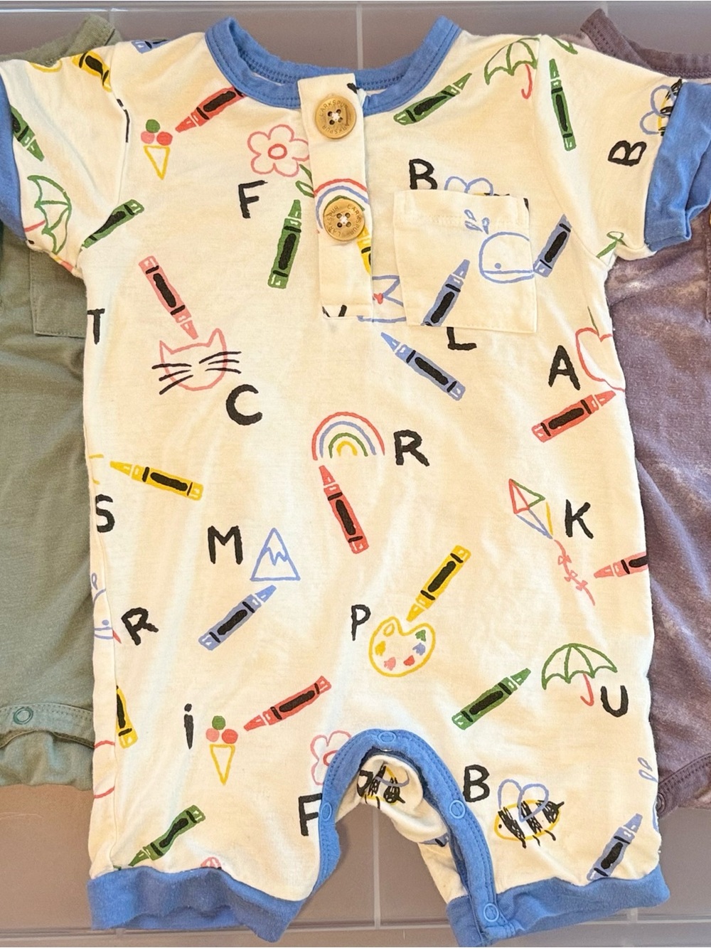 3 Larkspur Bamboo Rompers 6-12 Months